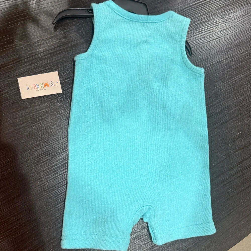 NWT Size 3-6 months Garanimals Turquoise Tank Romper